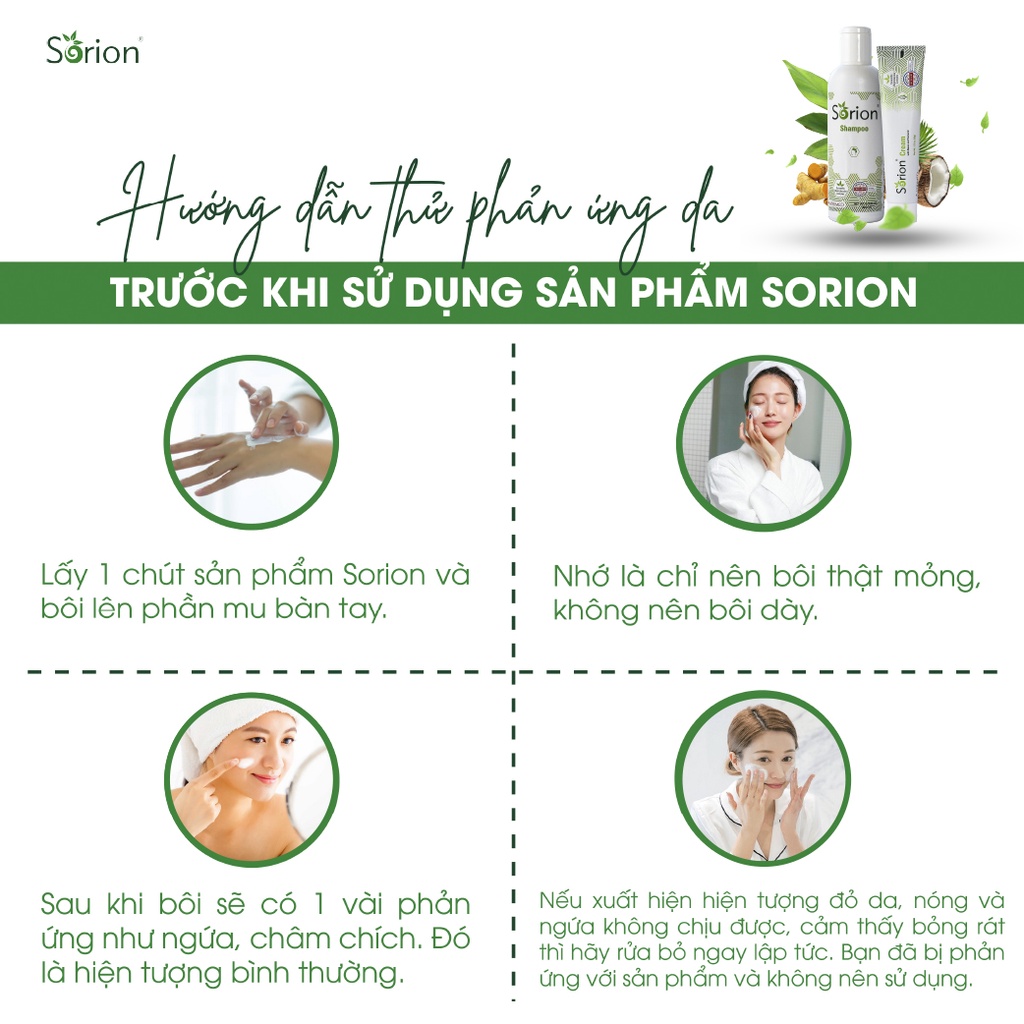 Combo Sorion FULL - Phục hồi Vảy nến, Viêm da cơ địa, Chàm da, Da tiết bã, Nấm da, Hắc lào, Á sừng, Chàm sữa, Dưỡng ẩm