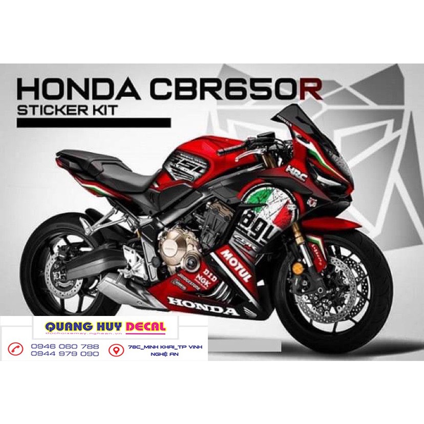 Tem Trùm CBR650R Đỏ Đen,Team Decal CBR650R