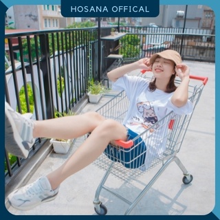 Áo thun tay lỡ form rộng nữ áo thun unisex cá tính năng động hosana