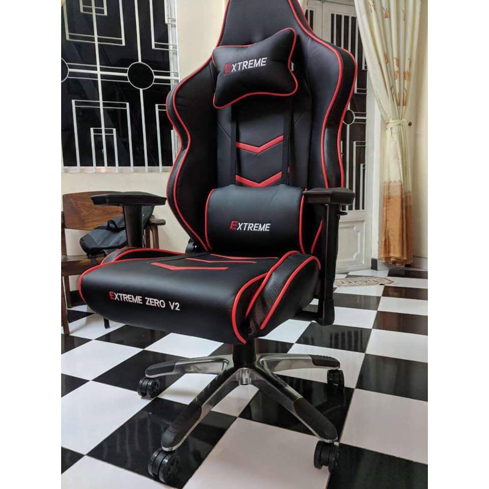 Ghế gaming Extreme zero V2 - Tay rời nâng hạ, ngả lưng 180 độ, trọng tải 200kg - Màu đỏ