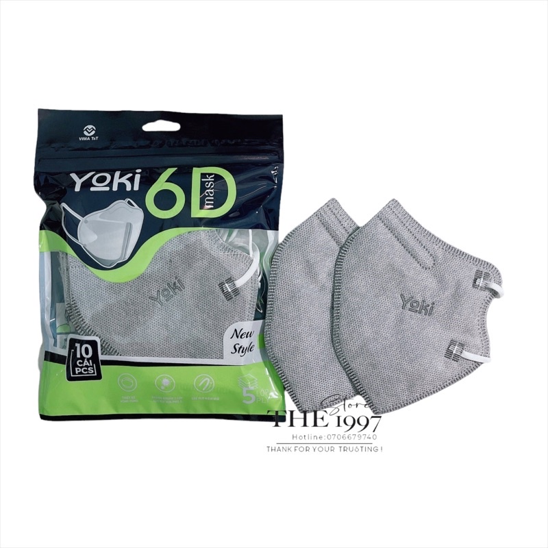 Khẩu Trang 6D Yoki 5Lớp kháng khuẩn