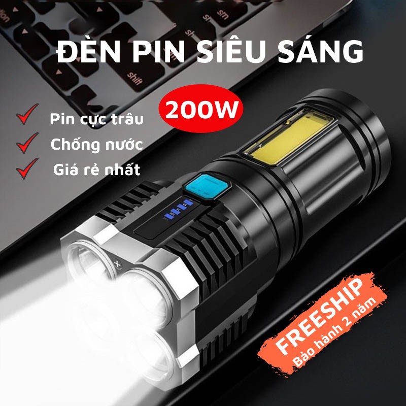 Đèn Pin Siêu Sáng Cầm Tay Chắc Chắn 4 Chế Độ Sáng Tiện Dụng, ASAKI OFFICIAL | BigBuy360 - bigbuy360.vn