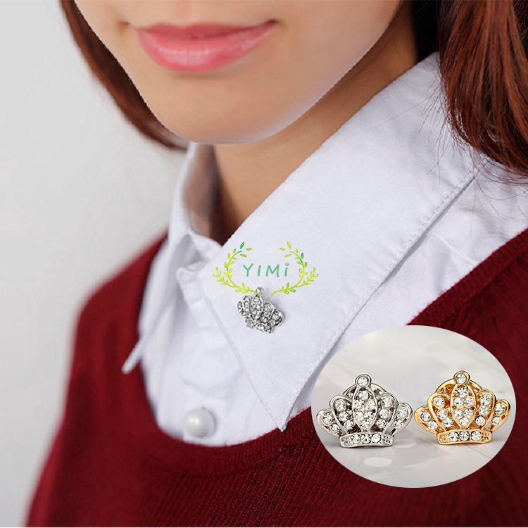COD Corsage Trâm cài cho thiết kế vương miện rhinestone trang trí cho phụ nữ❤Yimi❤