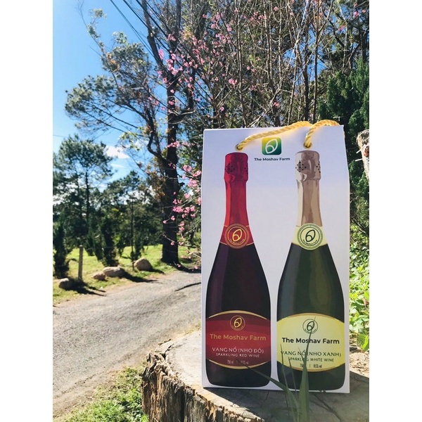 R.ư.ợ.u V.a.n.g N.ổ - Sparkling wine - The Moshav Farm - 1 cặp 2 chai 750ml