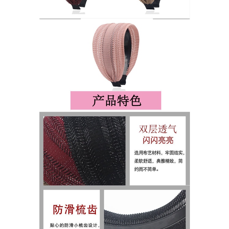 Băng Đô Cài Tóc Răng Rộng Chống Trượt Dễ Phối Đồ Cho Người Lớn Tuổi