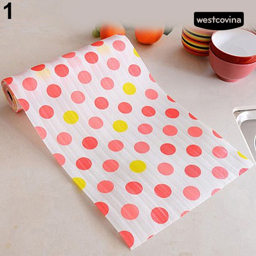 Cuộn Giấy Lót Ngăn Kéo Họa Tiết Chấm Bi Xinh Xắn 300cm