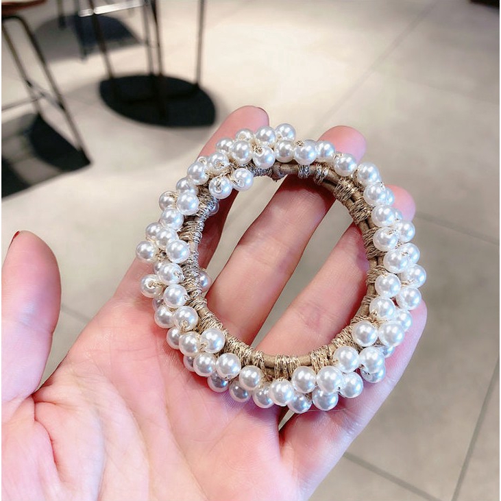Dây buộc tóc đính ngọc trai nhân tạo thời trang