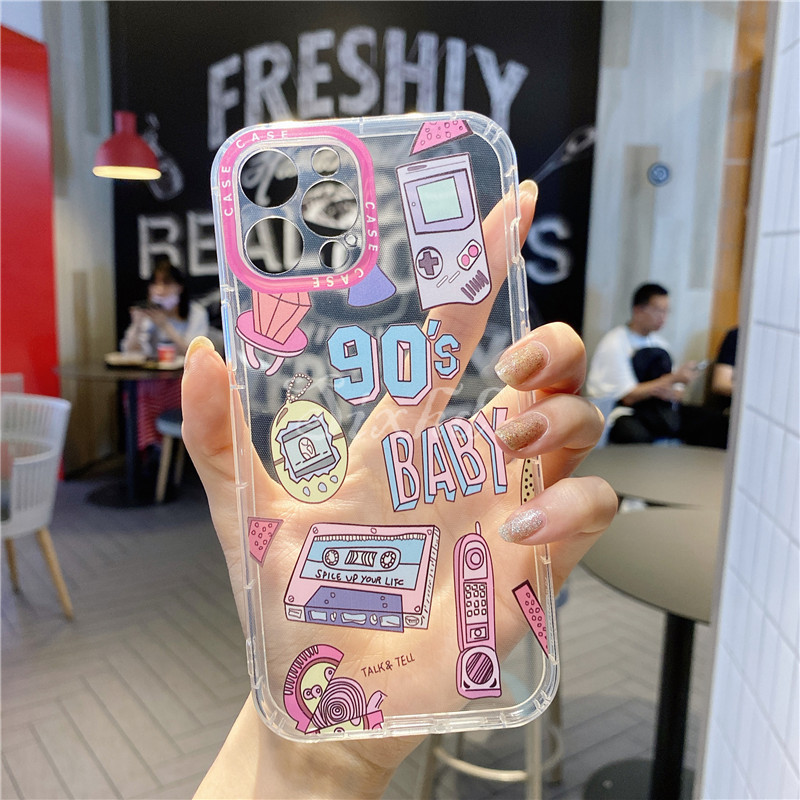 Ready Stock iphone 12 11 Pro Max SE 2020 12 Mini X Xr Xs Max 8 7 6s 6 Plus Phone Case Pink Game Transparent Shell Silicon Soft TPU Fashion Casing Protection Anti-fall Back Cover