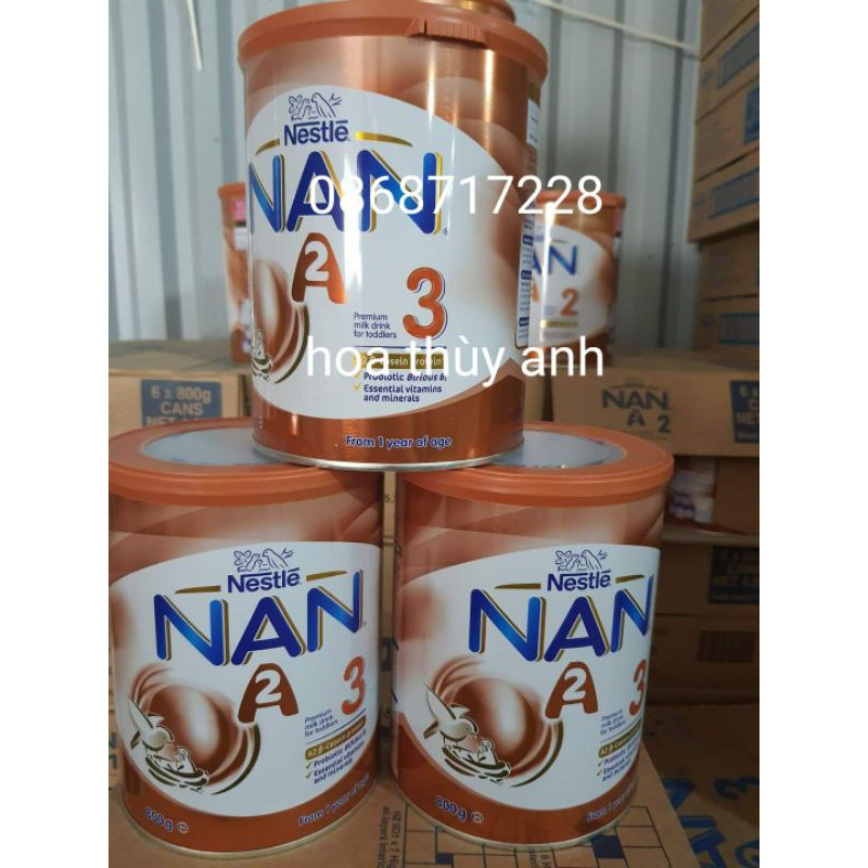(Date T8/2022 )Sữa Nan A2 Úc số 3 800g