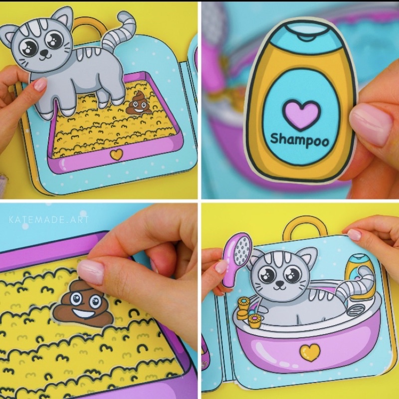 NGÔI NHÀ BÚP BÊ GIẤY MÈO