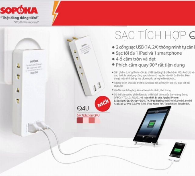 Sạc tích hợp cổng USB