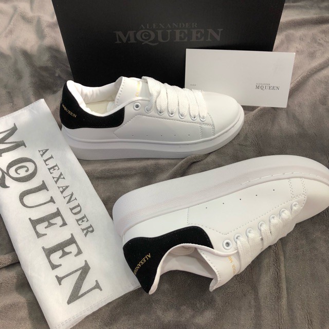 Giày thể thao Nam Nữ Giày sneaker Mc Queen MCQ Khâu Đế Gót Nhung Đen Dây Lụa Cao cấp [Full box + Bill ]