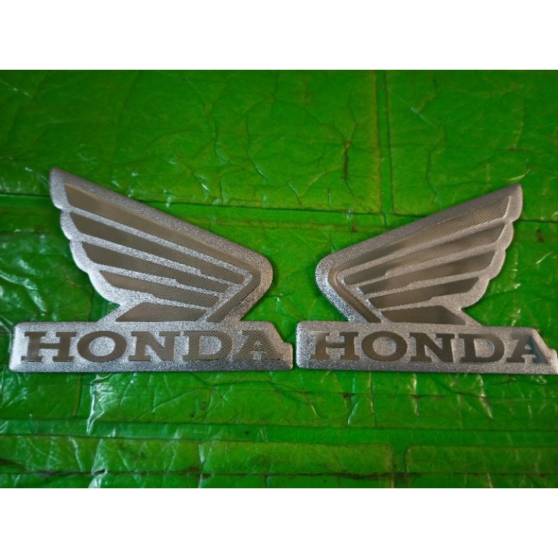 Bộ tem nổi cánh chim honda bạc hợp kim nhôm cao cấp
