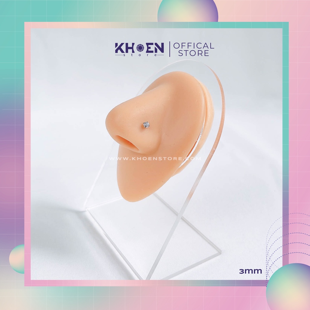 Khuyên Mũi chân Cong chữ C đá chấu - Khoen Store