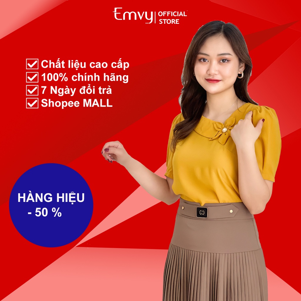 Áo sơ mi nữ thanh lịch chất liệu voan lụa cao cấp EMVY H30 - Hàng nhập khẩu