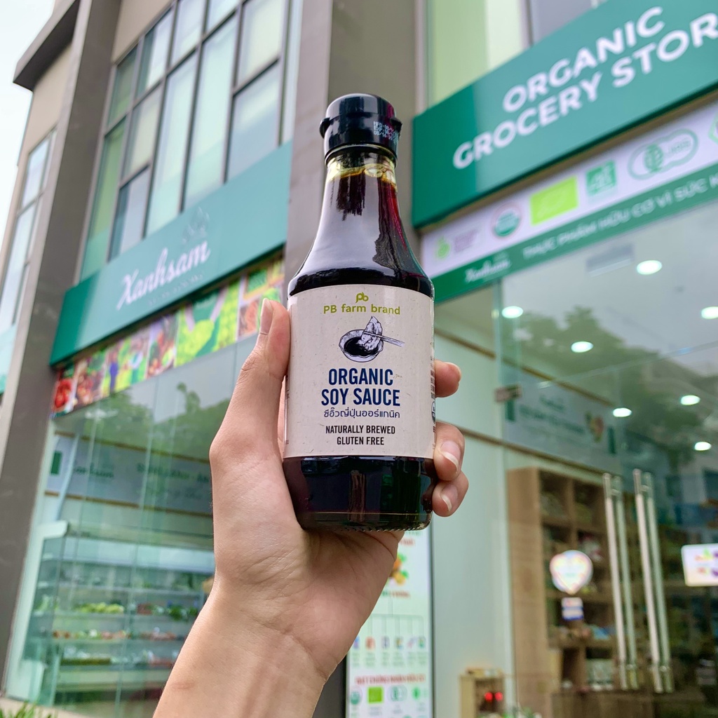 Nước Tương Hữu Cơ Ít Muối 200ml PB Farm - XanhSam