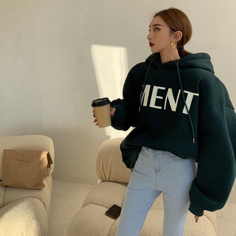 Áo Hoodie Dáng Rộng In Chữ Cá Tính | BigBuy360 - bigbuy360.vn