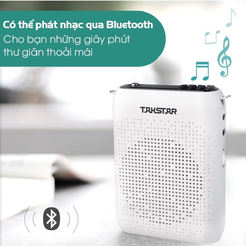 Máy Trợ Giảng FM, Bluetooth, Loa Công Suất 8w, Thời Lượng Pin 10h Takstar E220 - Hàng Chính Hãng