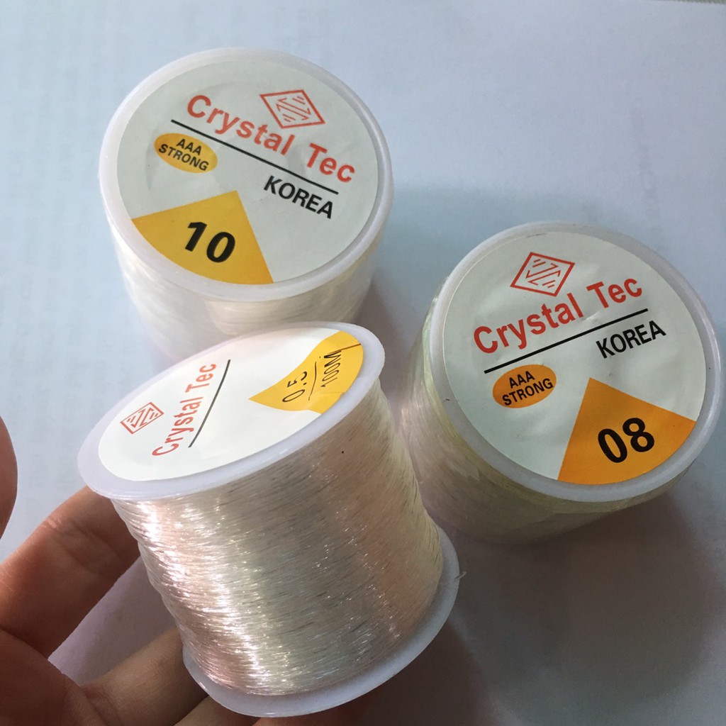 1 CUỘN DÂY CHUN CƯỚC CO GIÃN SỢI TRÒN 0.5-1mm XỎ HẠT ĐÁ HẠT NHỰA