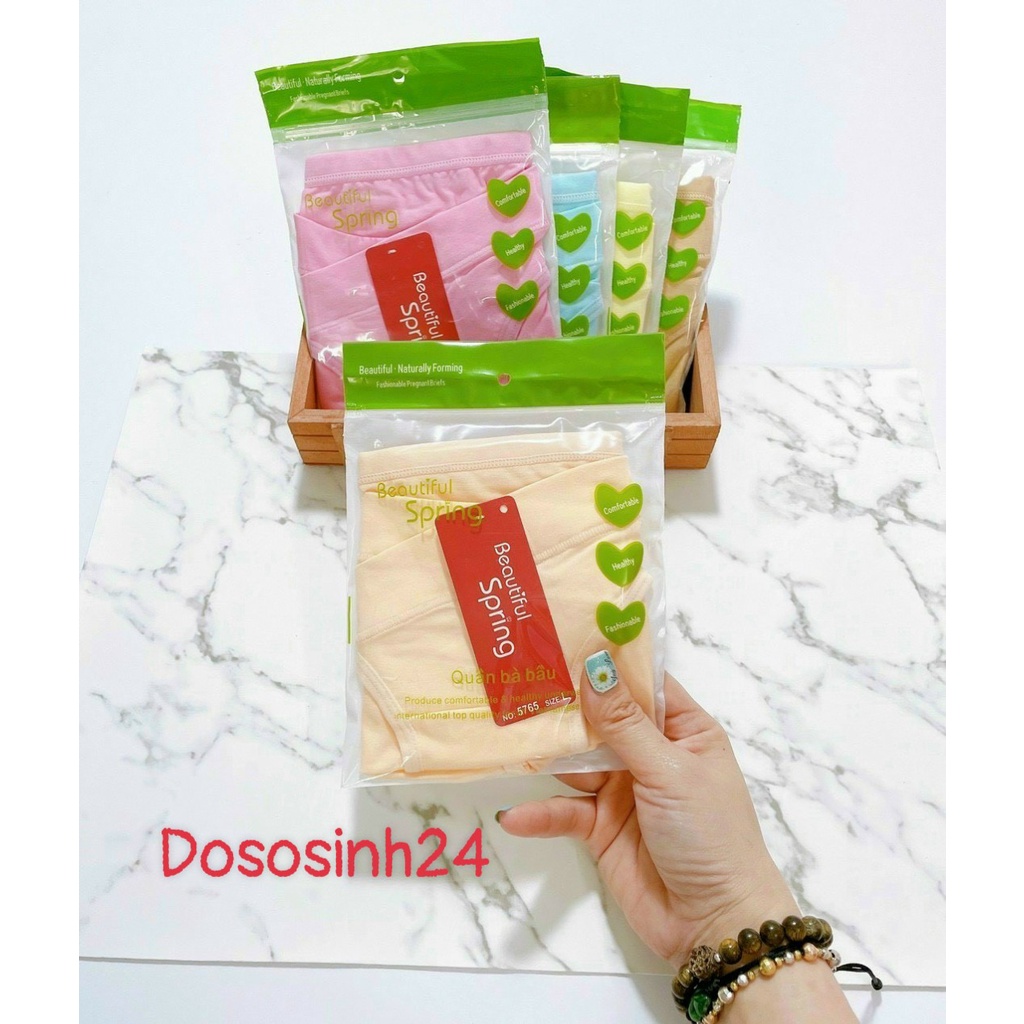 SPRING5765. Quần lót bầu cạp chéo cotton co dãn mỗi quần 1 túi Zip loại đẹp cho mẹ (có chọn màu)