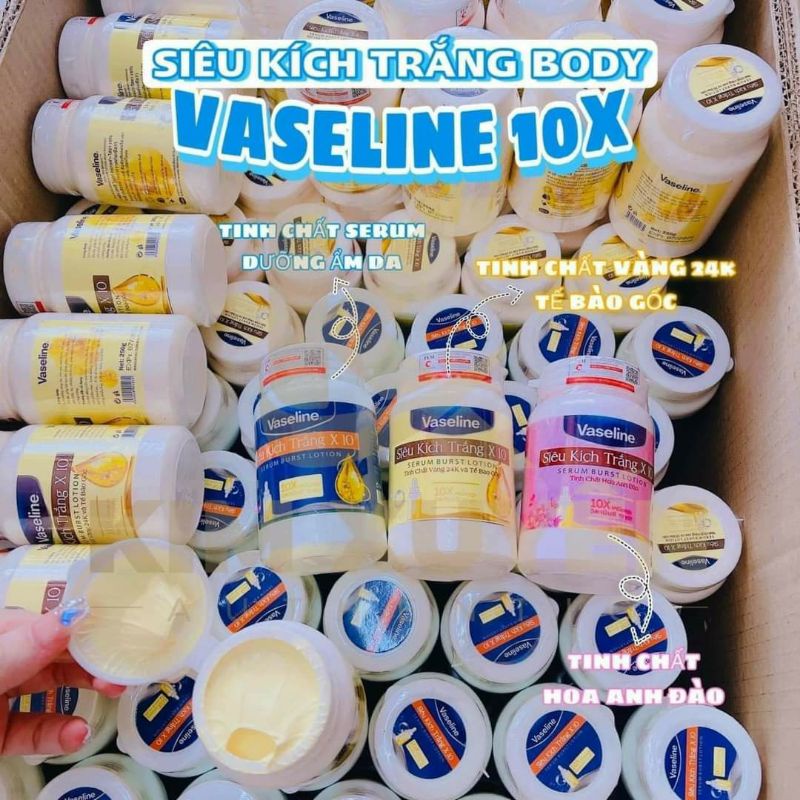 Body Kích Trắng Vaseline 10x 250gr