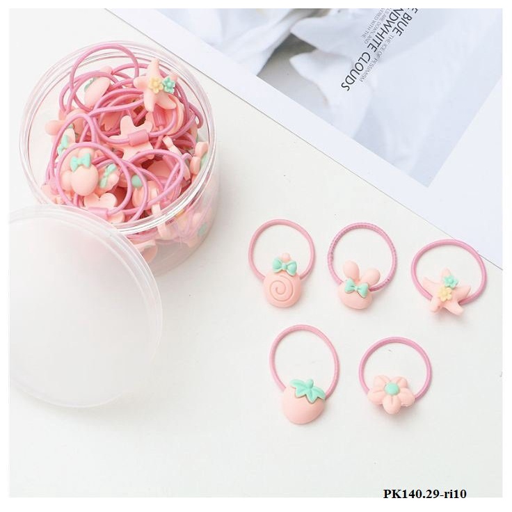 Hộp 40 thun buộc tóc bé gái Hạ Băng Designs mẫu Hello Kitty đáng yêu