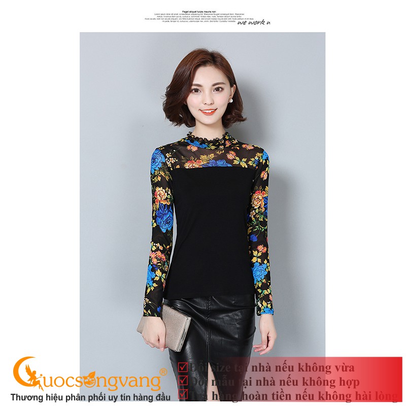 Áo nữ áo kiểu in hoa GLA105 Cuocsongvang