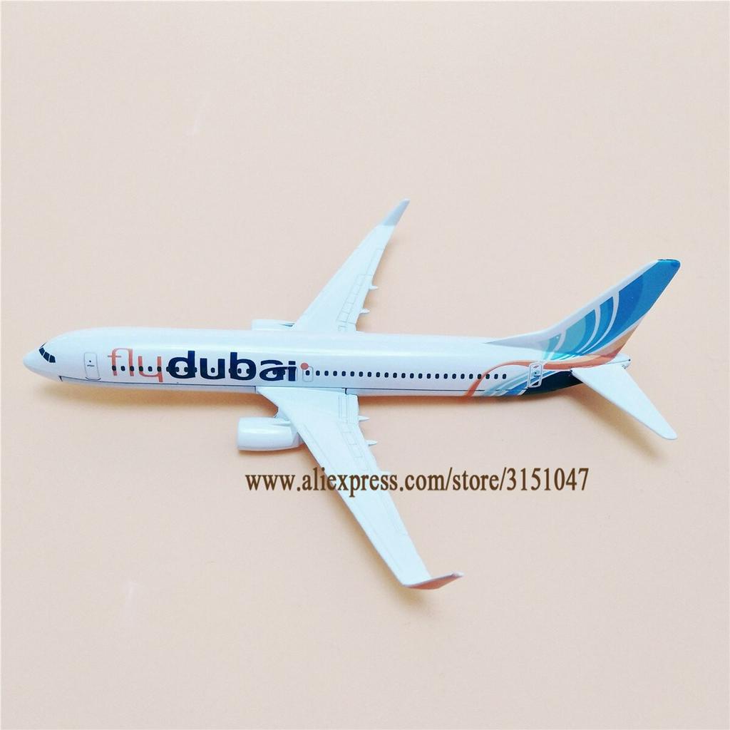 Máy bay mô hình tĩnh Dubai Booeing B737 16cm