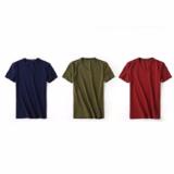 Bộ 3 áo thun nam body cổ tim 100% COTTON ( xanh đen, xanh rêu, đỏ đô )