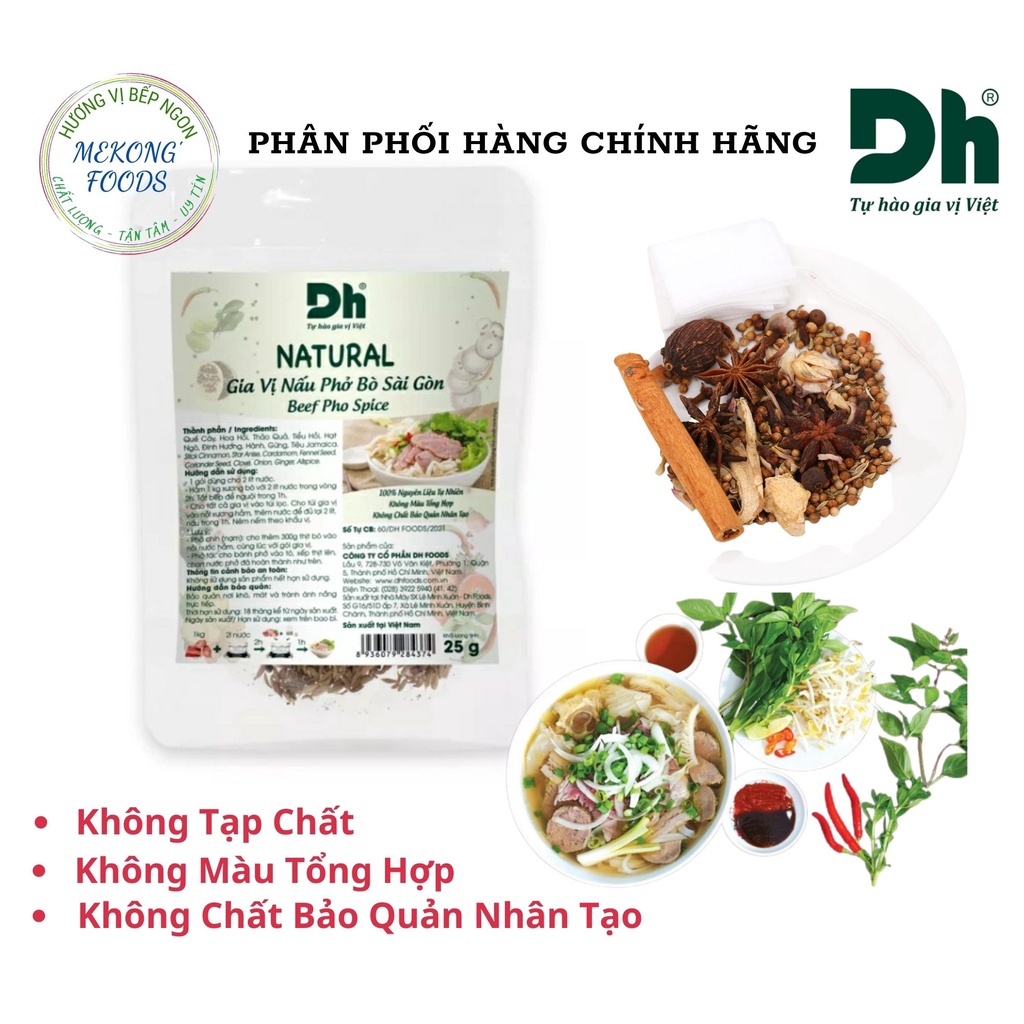 Combo 2 Gói Gia vị nấu Phở Bò Sài Gòn NATURAL 25gr