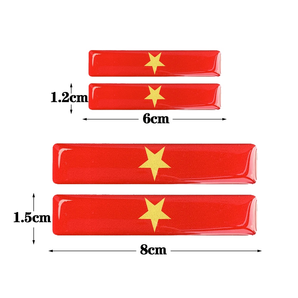 Miếng Dán Trang Trí Xe Hơi Hình Cờ 3D Phản Quang