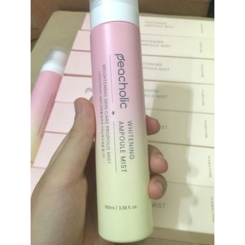 Xịt khoáng căng bóng, trắng da Peacholic Whitening Ampouple Mist