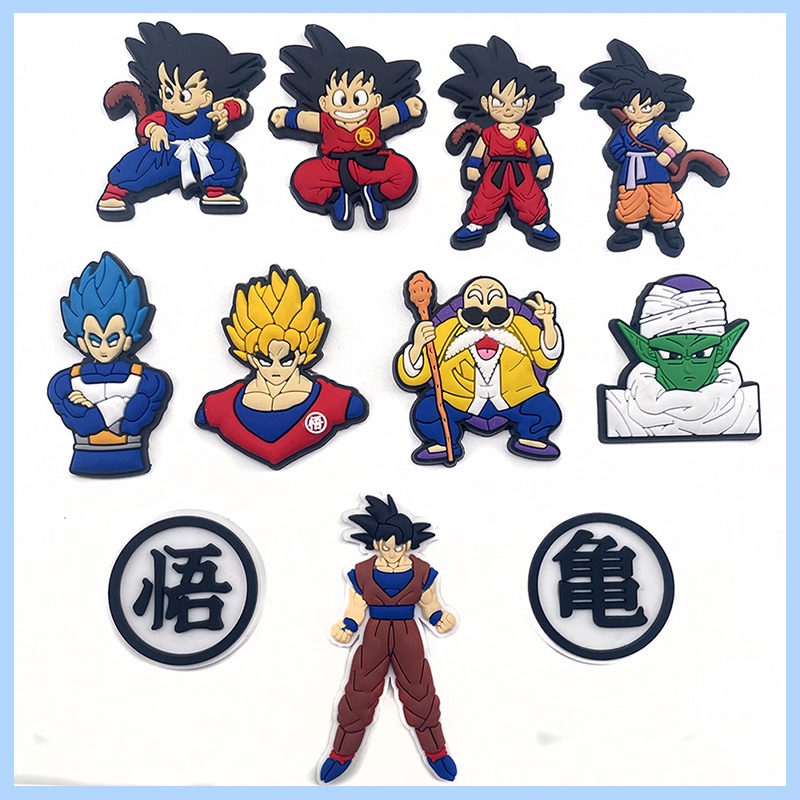 Phụ kiện khóa giày crocs bằng cao su PVC mềm hình Dragon Ball