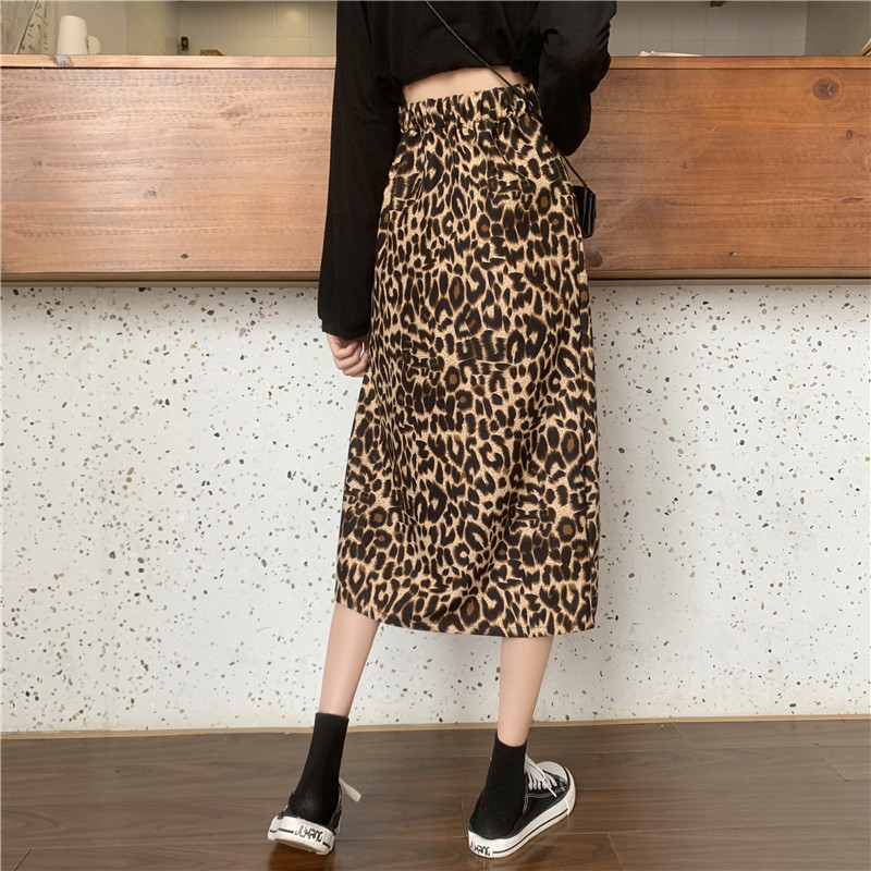 SUXI Chân váy họa tiết da báo phong cách cổ điển hợp thời trang cho nữ