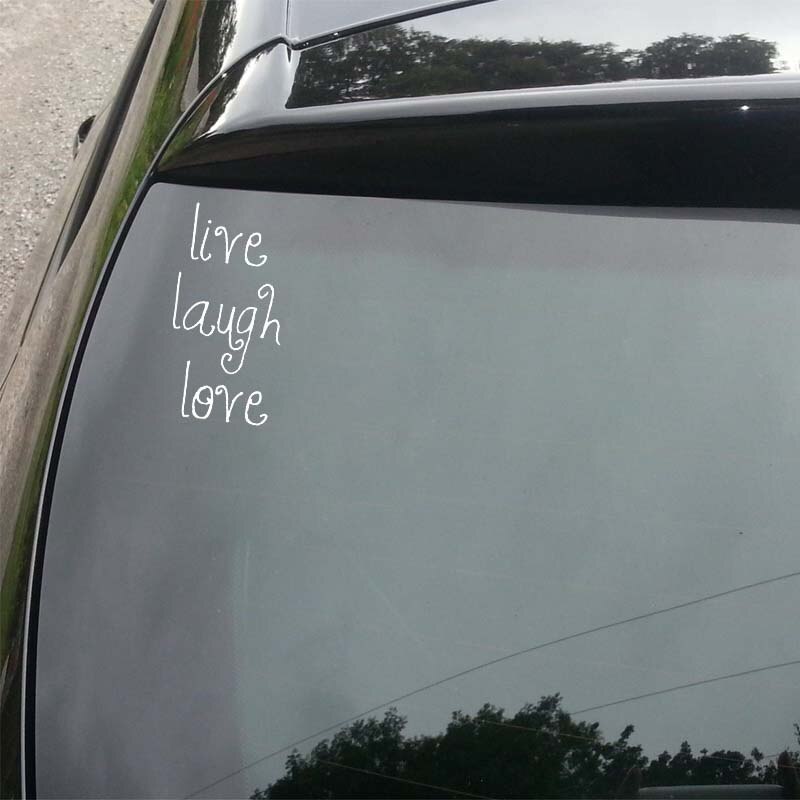 Decal dán trang trí xe hơi họa tiết Live Laugh Love chất liệu Vinyl chống thấm nước kích thước 7.5CM*14.7CM