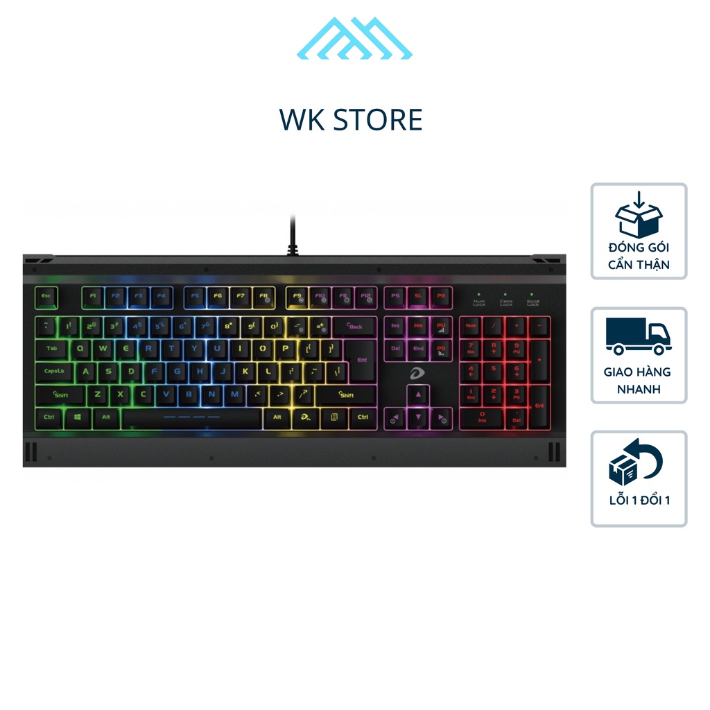 Bàn Phím Gaming Giả Cơ Giá Rẻ DAREU LK145 Black Multiled Trang Bị LED 7 màu Với Thiết Kế Ấn Tượng