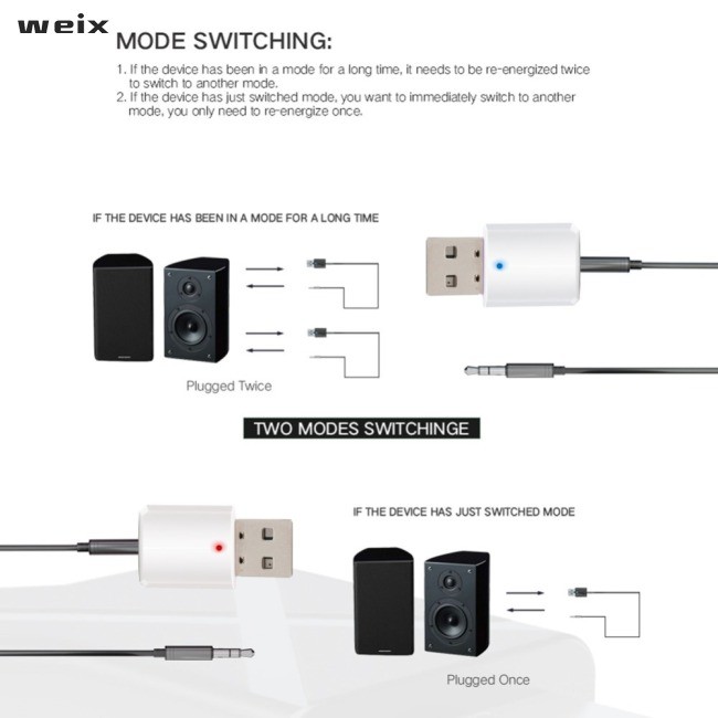 Usb Bluetooth 5.0 Kết Nối Âm Thanh 2 Trong 1 Với Giắc Cắm 3.5mm