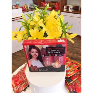 BỘ 2 DẦU GỘI 1 DẦU XẢ TINH CHẤT NHÂN SÂM ĐỎ -3W CLINIC RED GINSENG SHAMPOO