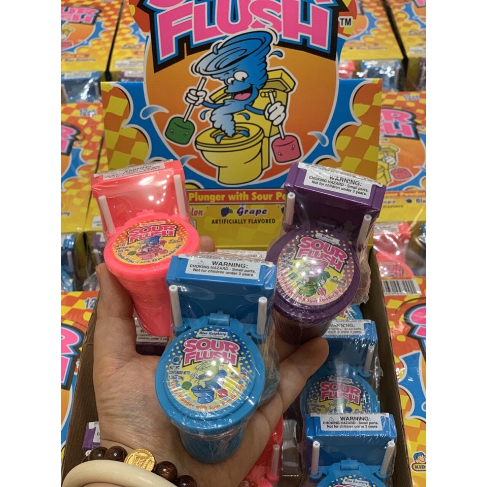 Combo 1Kẹo Bồn Cầu, 1 kẹo đồ chơi Shit bóp Pooplets vị Cola 15gr Mỹ