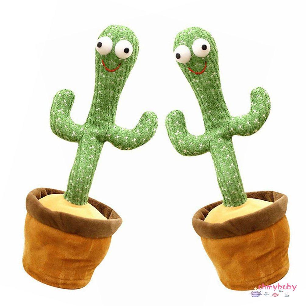 【OMB】 Adorable Talking Toy Dance Cactus Doll Glow Wriggle Dancing Cactus Toy