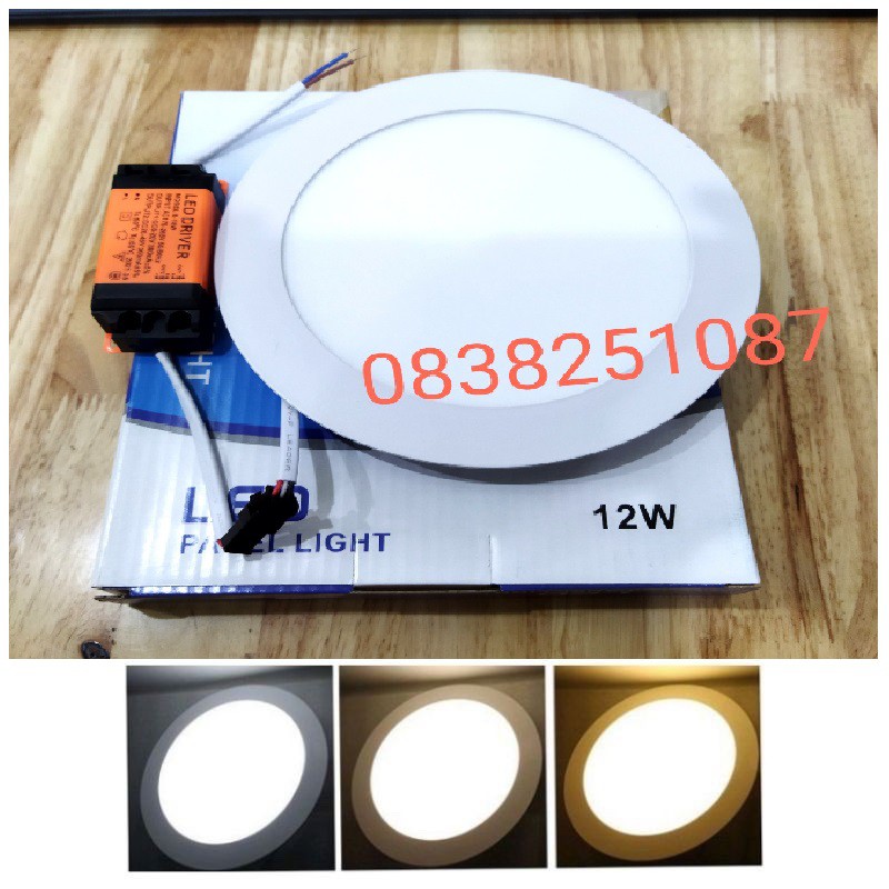 Đèn Led Panel Downlight Âm Trần 3 chế độ màu 12w Phi 150mm