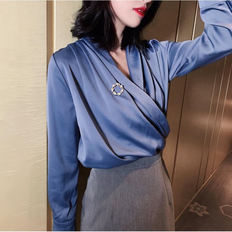 Ghim Cài Áo Hình Lá Đính Ngọc Trai Phong Cách Thời Trang Hàn Quốc