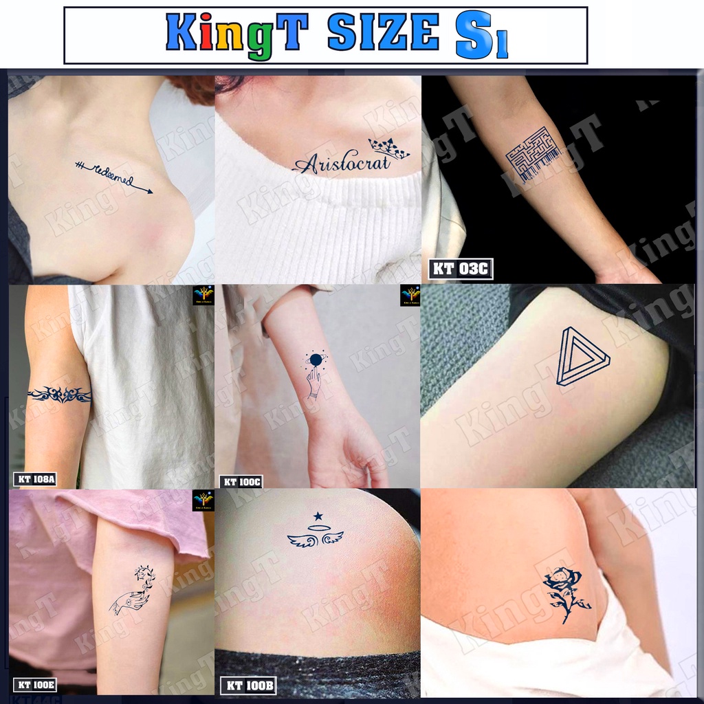 【KingT - TỔNG HỢP S1 】Hình xăm dán tạm thời 15 ngày Size S mini (4cm X 4cm) - chống nước - NHƯ THẬT Không Thể Phân Biệt