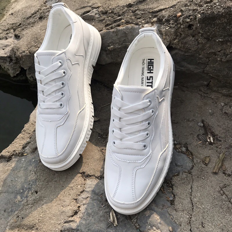 Giày Da Thể Thao Nam Màu Trắng Cao Cấp -  GD81