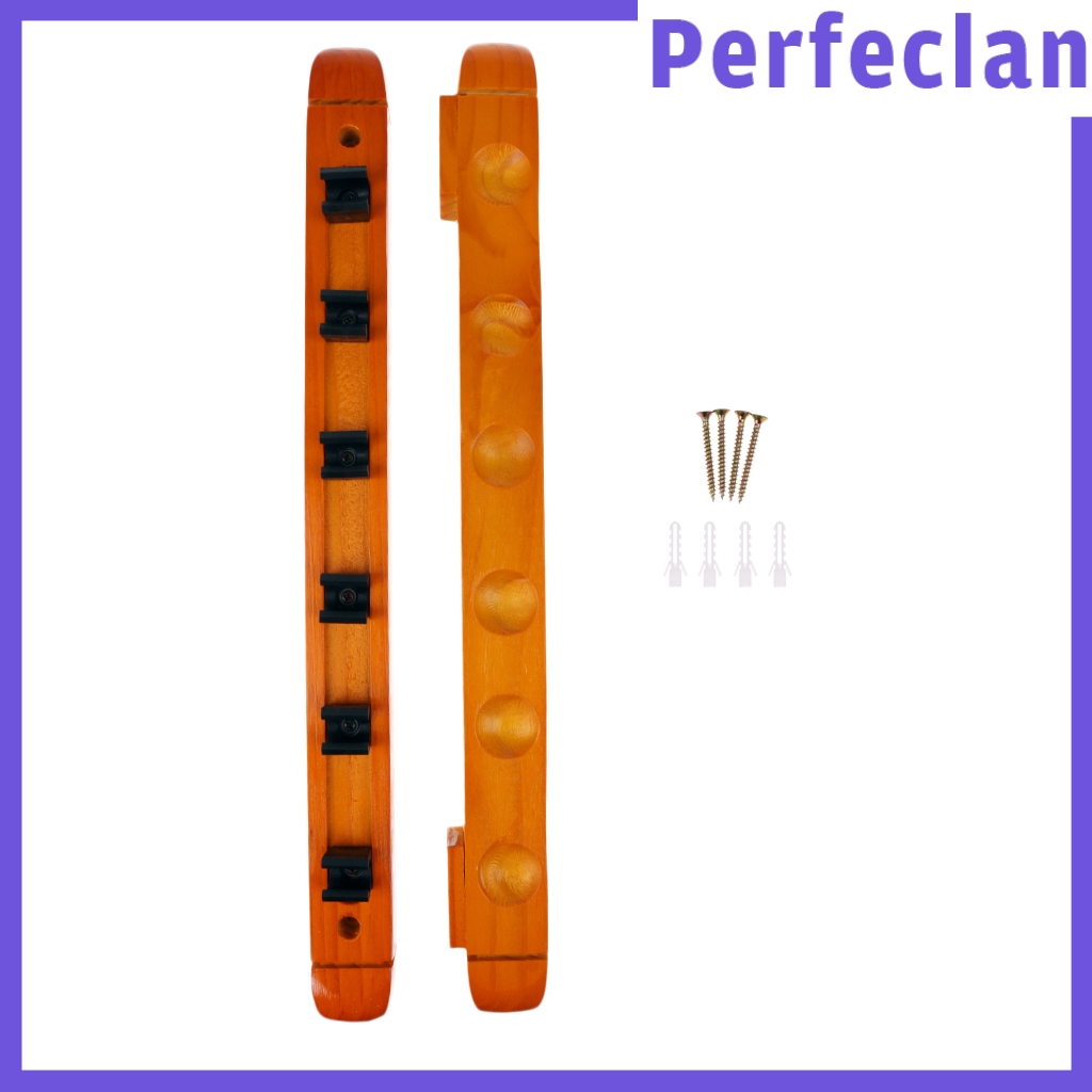 Giá Đỡ Gậy Đánh Bida Bằng Gỗ Gắn Tường 6 Ngăn Tiện Lợi