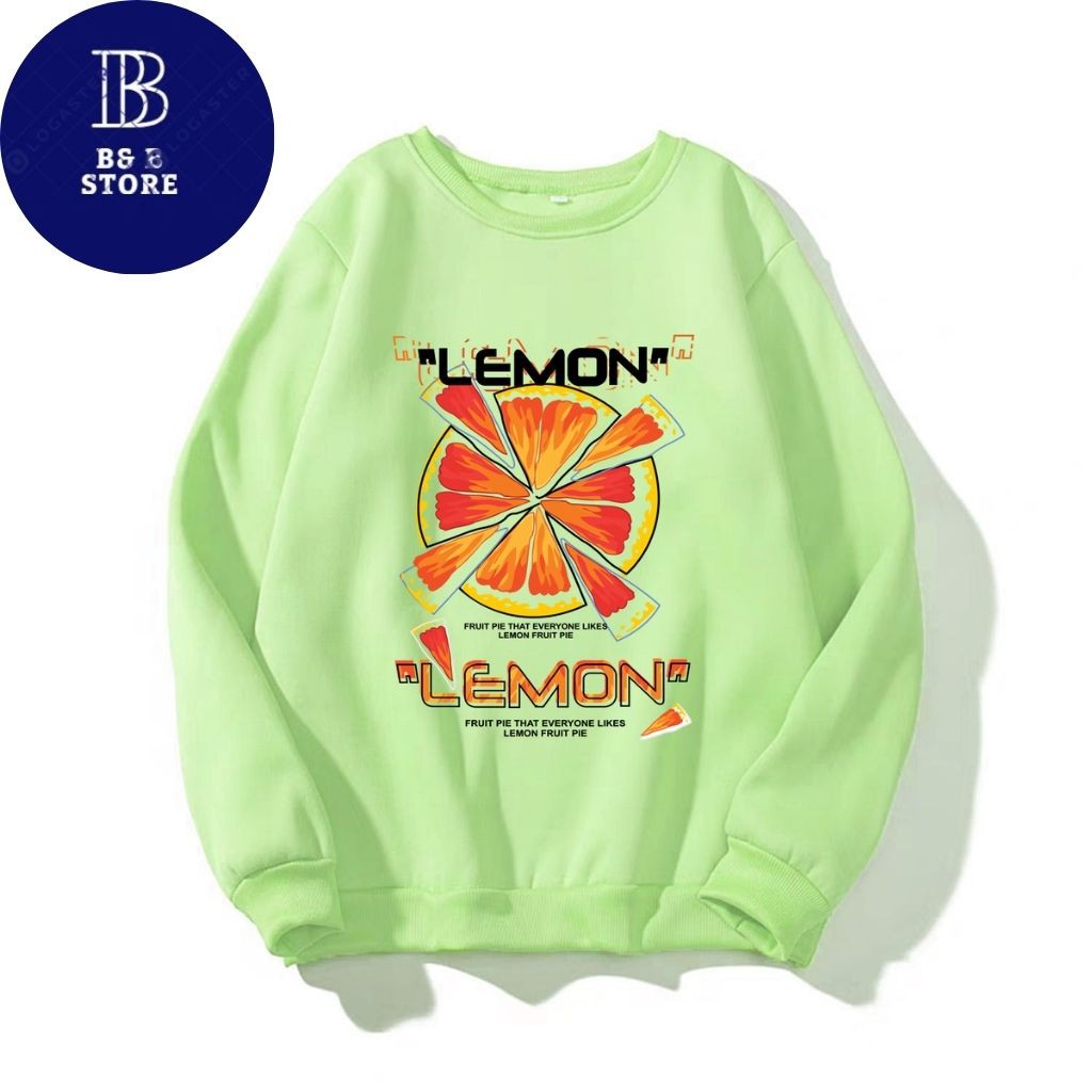 [ FREE_SHIP ] ÁO SWEATER NỈ UNISEX IN CAM LEMON ÁO SWEATER FORM RỘNG NAM NỮ NHIỀU MÀU | WebRaoVat - webraovat.net.vn