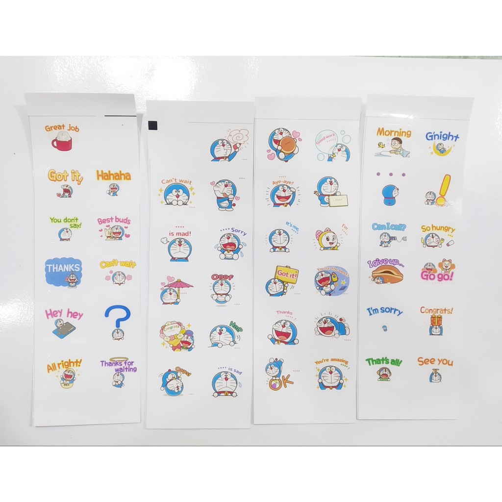 sticker doraemon SI15 hình dán dễ thương trang trí dán sổ dán điện thoại 1 tờ 7*19,5cm bullet journal