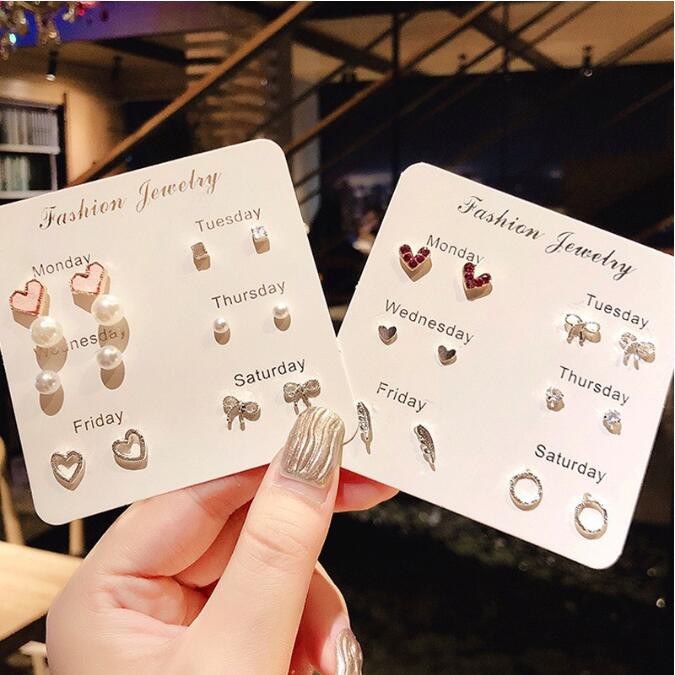 Bingo Set 7 Đôi Bông Tai Xinh Xắn Thời Trang Cho Nữ