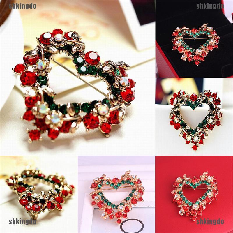 Trâm Cài Ngực Giáng Sinh Hình Trái Tim Đỏ