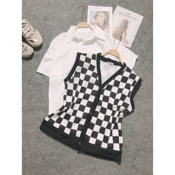 Áo gile kẻ caro siêu xinh.hangtotgiare98 | BigBuy360 - bigbuy360.vn